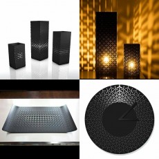 Pack 3 decorative lanterns + decorative tray + wall clock