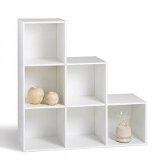 Meuble en escalier blanc