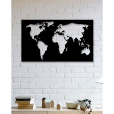 Tableau déco en acier Carte du monde