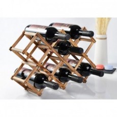 Luxury Wood Folding Wine Racks Foldable Wine Stand Wooden Wine Holder 10 Drink Bottles Wine Racks Ki
