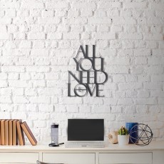 Tableau déco en acier All you need i̇s love