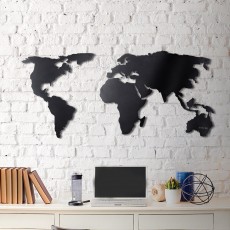 Metal wall art World map