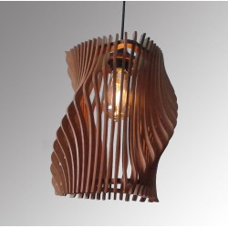 Suspension luminaire design en bois acajou EL02