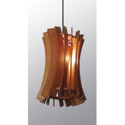 Suspension luminaire design en bois acajou EL04