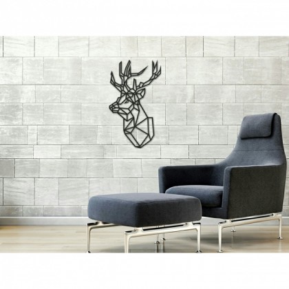 Tableau Déco En Acier Tête De Cerf 2 Couleur Gris