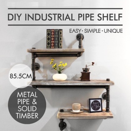 Wall Mounted Industrial Rustic Urban, Pipe Wall Mount Ladder Bookcase
